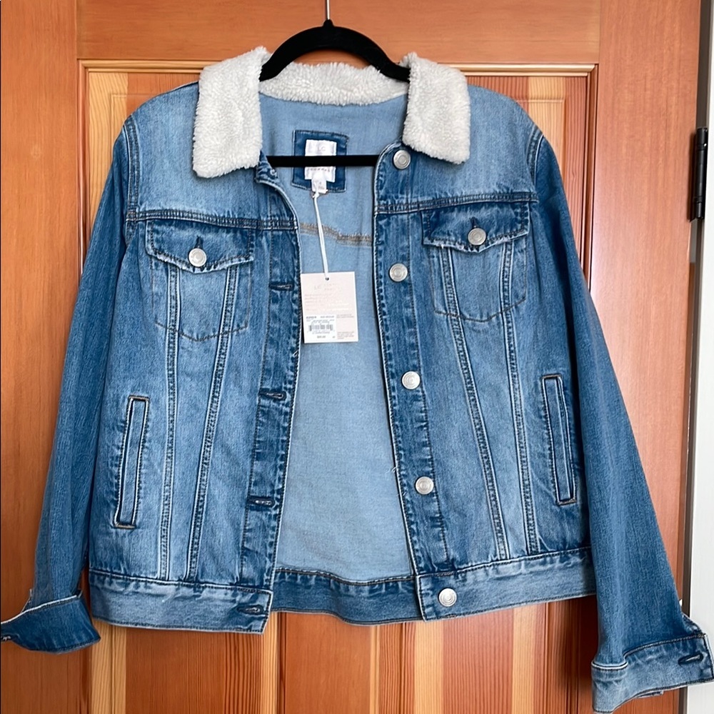 Denim Sherpa-Lined Jacket